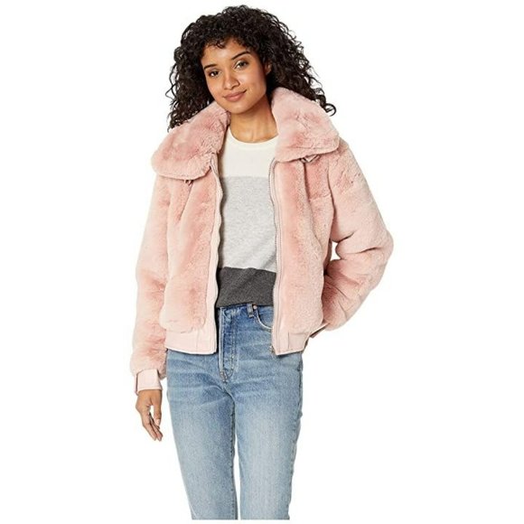 BlankNYC Faux Fur Internet Jacket in Pink Sz Large - New With Tags - Picture 2 of 14
